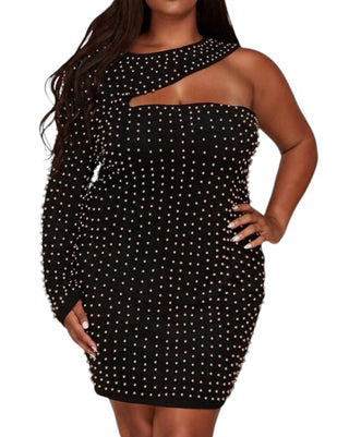 L'Atiste - Vestido de uma manga com pérolas