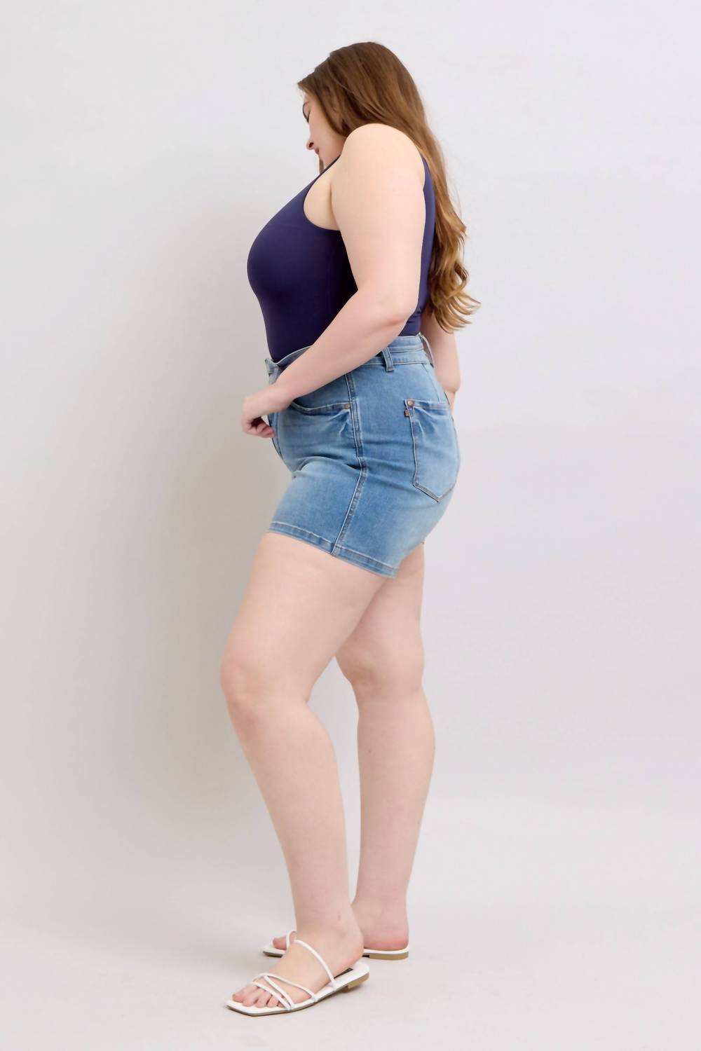 Judy Blue - High Waist Tummy Control Double Button Cool Denim Short