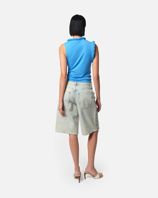Apparis - Button Faded Denim Bermuda Shorts