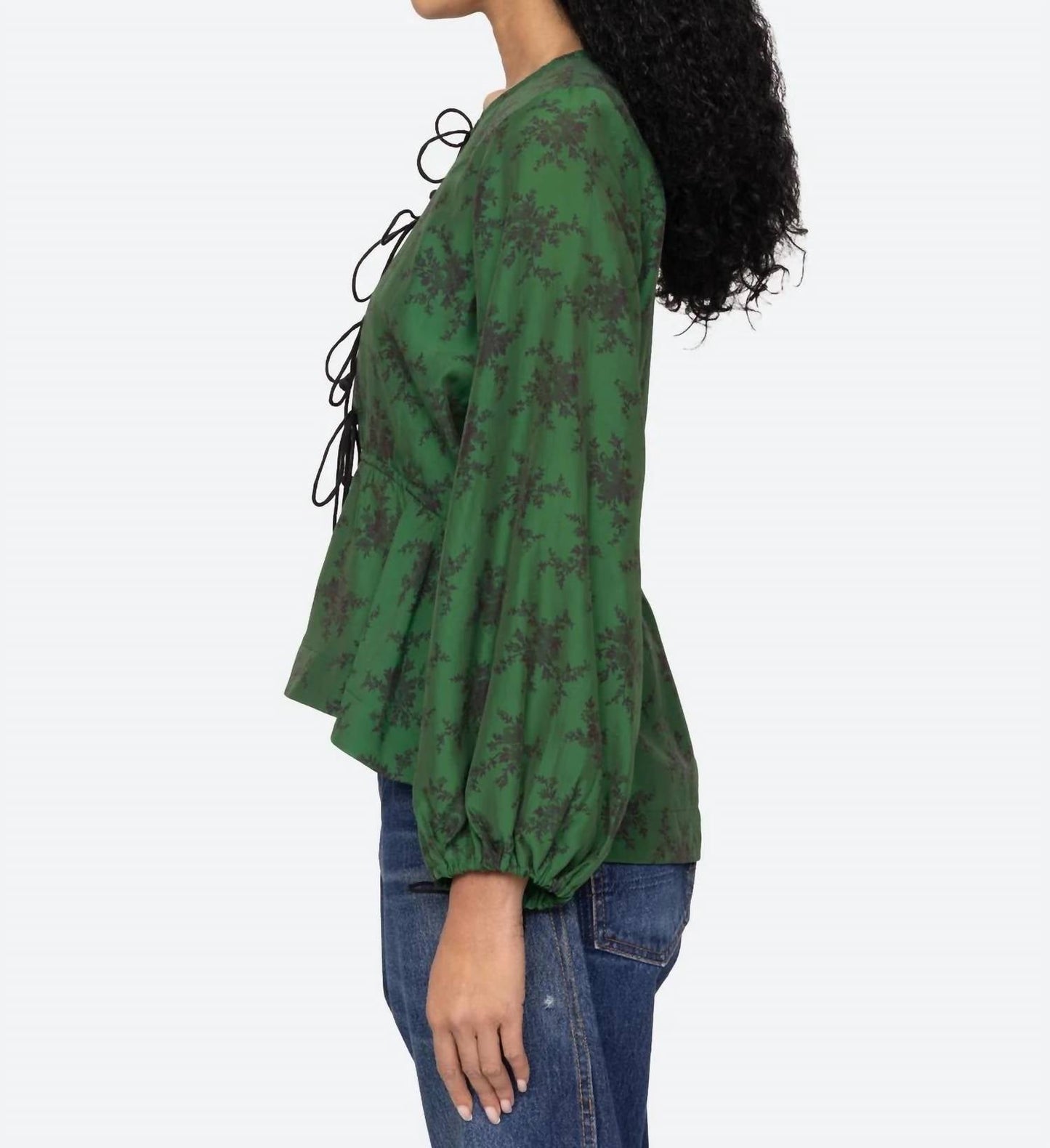 Sea - Joan Print Tie Front Top