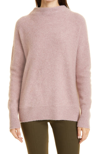 Vince Boiled Cashmere Funnel Neck Pullover in 691Psh-Pink Shell at Nordstrom, Size Small