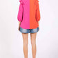 Trendsi - GeeGee Full Size Ruffle Trim Contrast Blouse