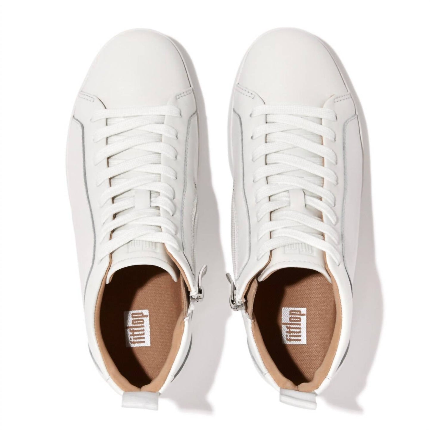 Fitflop - Women's Rally High Top Lace-up Leather Sneaker With Zipper