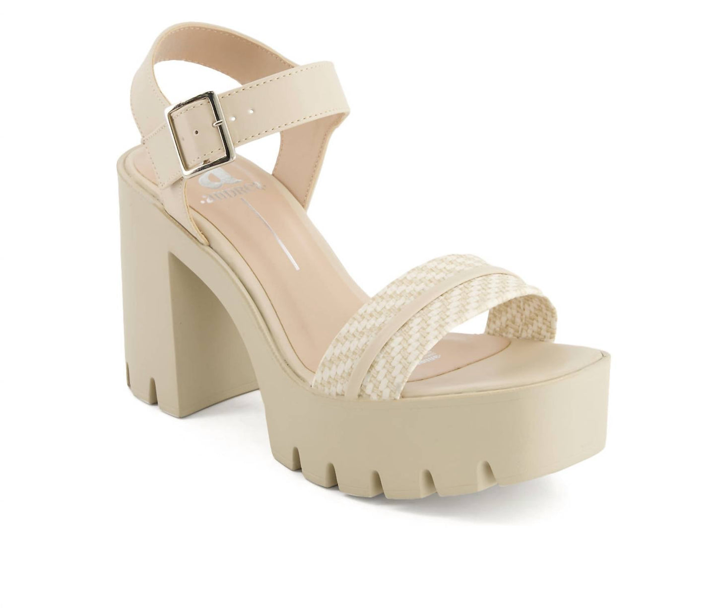 Andrea - Women's Ankle Strap Serrated Sole Heeled Sandals