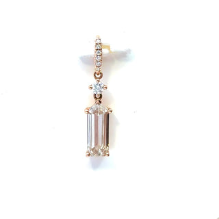 Aamiaa - Pingente de gota com corte esmeralda e diamante natural de 0,90 quilates