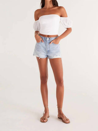 Z Supply - Shorts jeans clássicos de cintura alta
