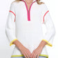 Multiples - 3/4 Sleeve Drop Shoulder Collared Sweater