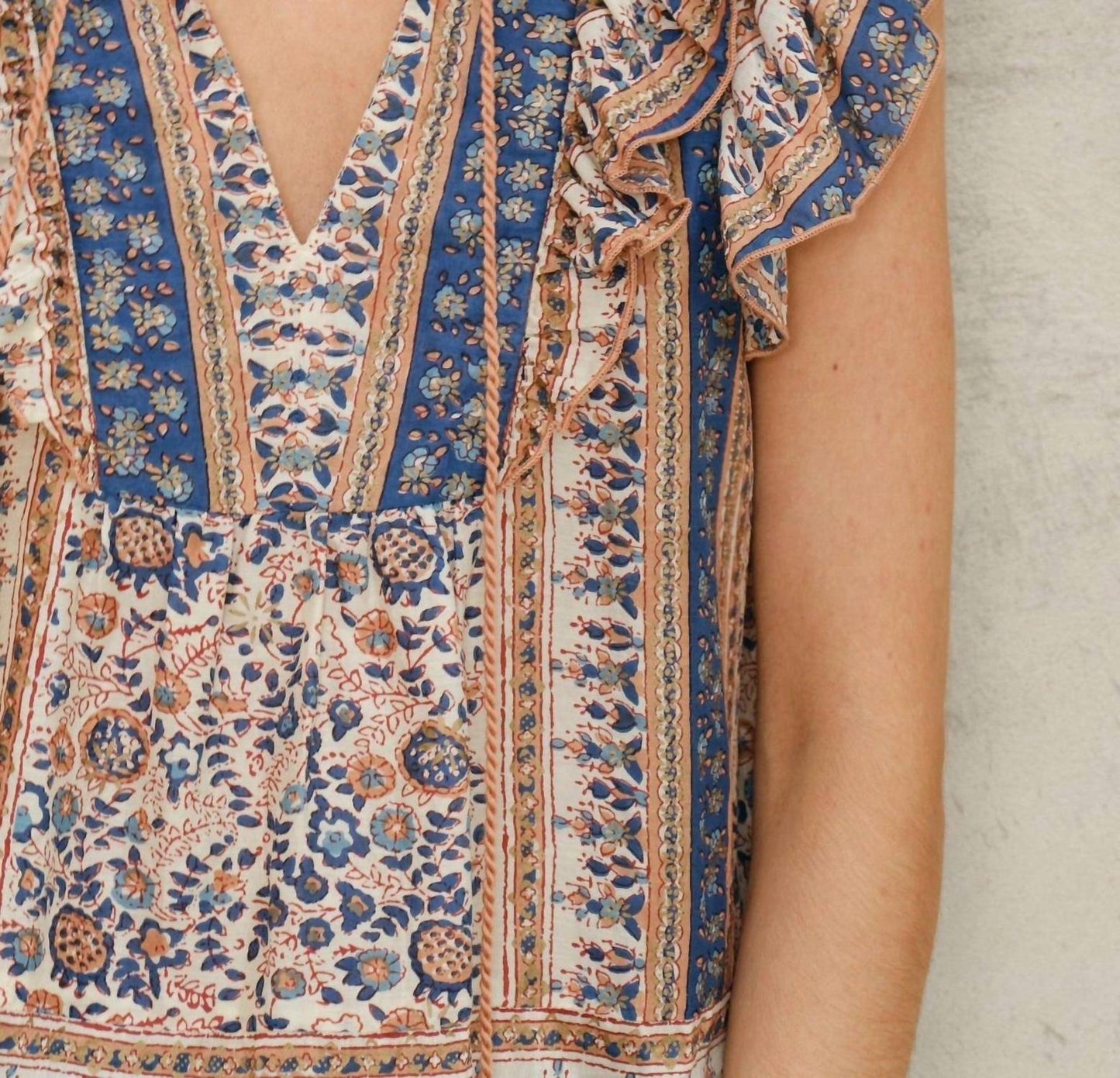 M.A.B.E. - Cass Print Frill Top