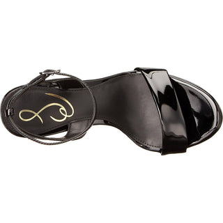 Sam Edelman - Salto alto feminino com tiras no tornozelo e verniz jade