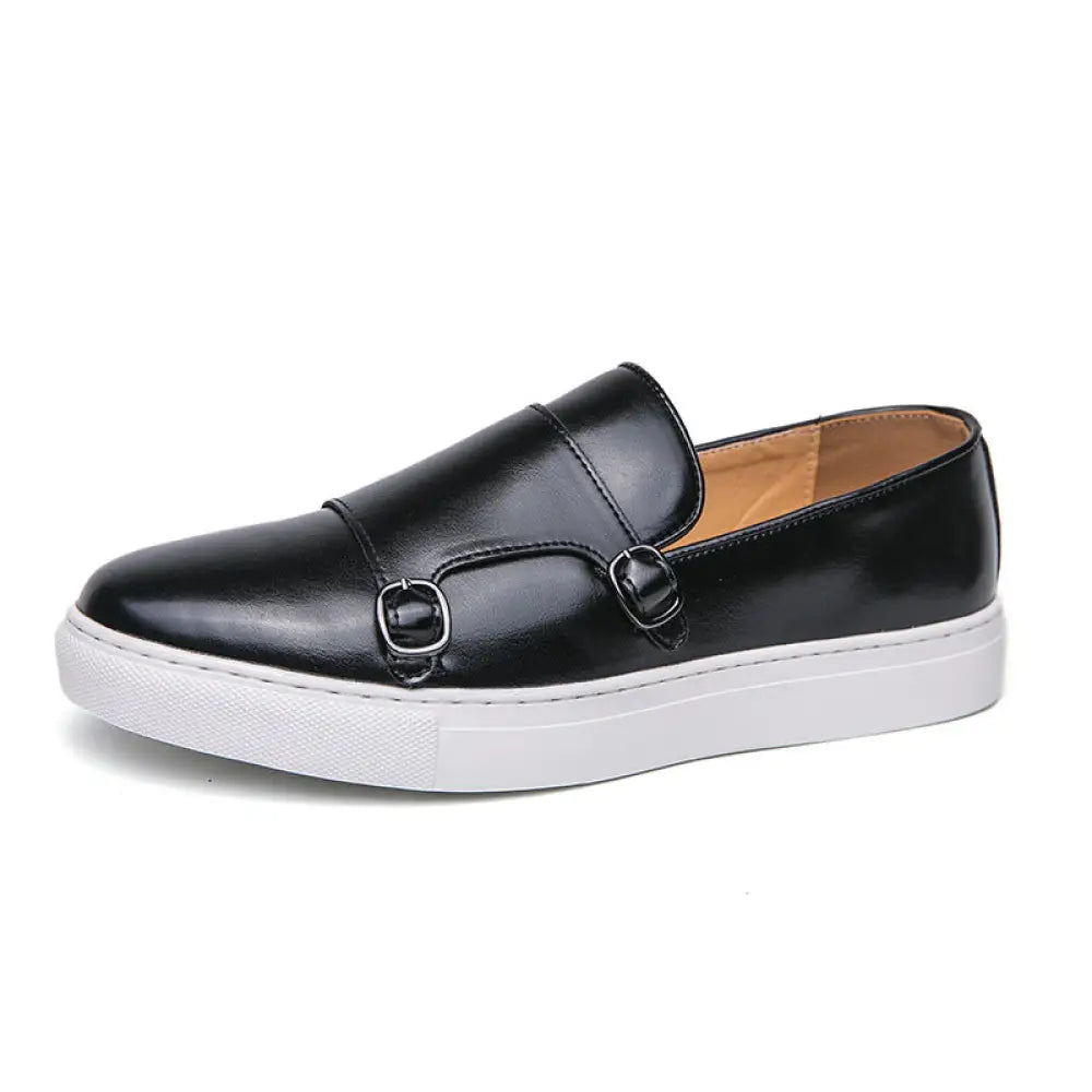 Men's Double Monk Strap Leather Fashion Loafers