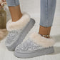 Women's Sequined Plush Winter Platform Slippers