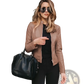 Faux Leather Bomber Jacket Fitted Zip Up Coat