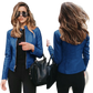Faux Leather Bomber Jacket Fitted Zip Up Coat