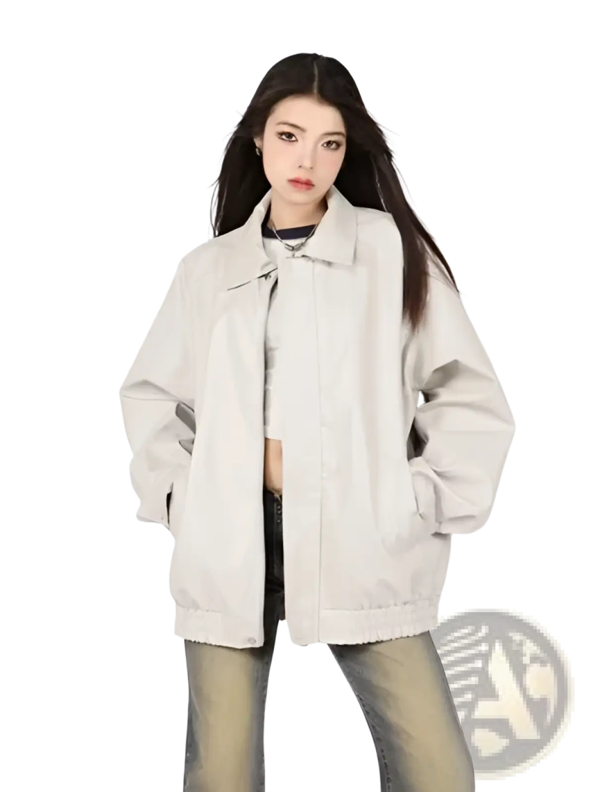 Faux Leather Bomber Jacket Oversized Relaxed Fit Coat