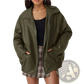 Faux Leather Bomber Jacket Oversized Relaxed Fit Coat