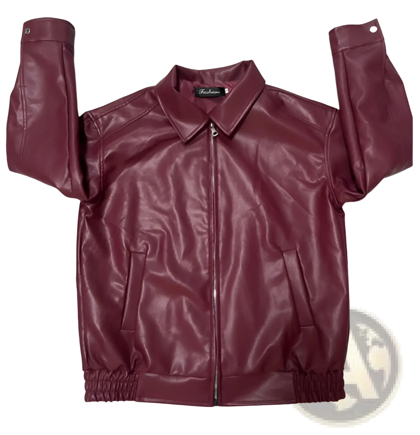 Faux Leather Bomber Jacket Relaxed Fit Women's Coat
