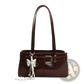 Faux Leather Buckle Shoulder Bag with Bow Charm