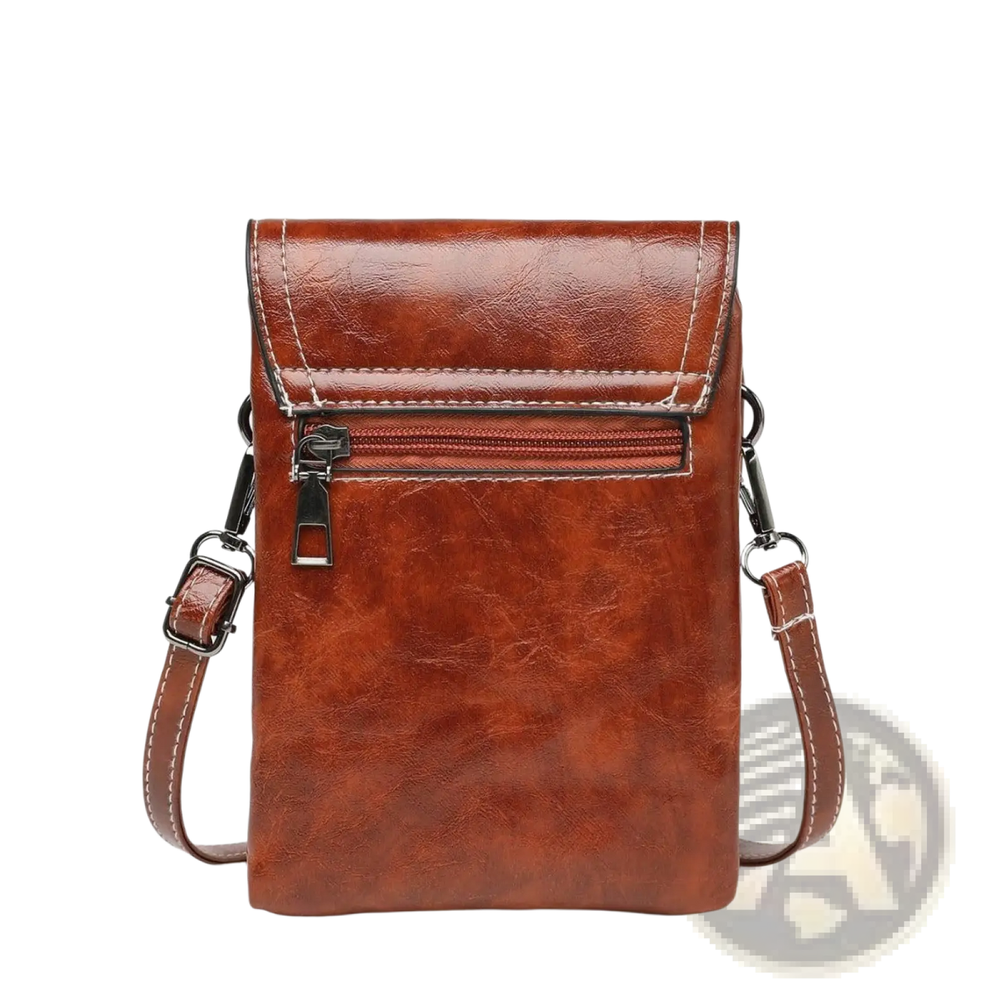 Faux Leather Floral and Sunburst Crossbody Phone Bag