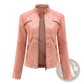 Faux Leather Moto Jacket Quilted Slim Fit Outerwear