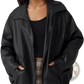 Faux Leather Motorcycle Jacket Plus Size Women's Bomber