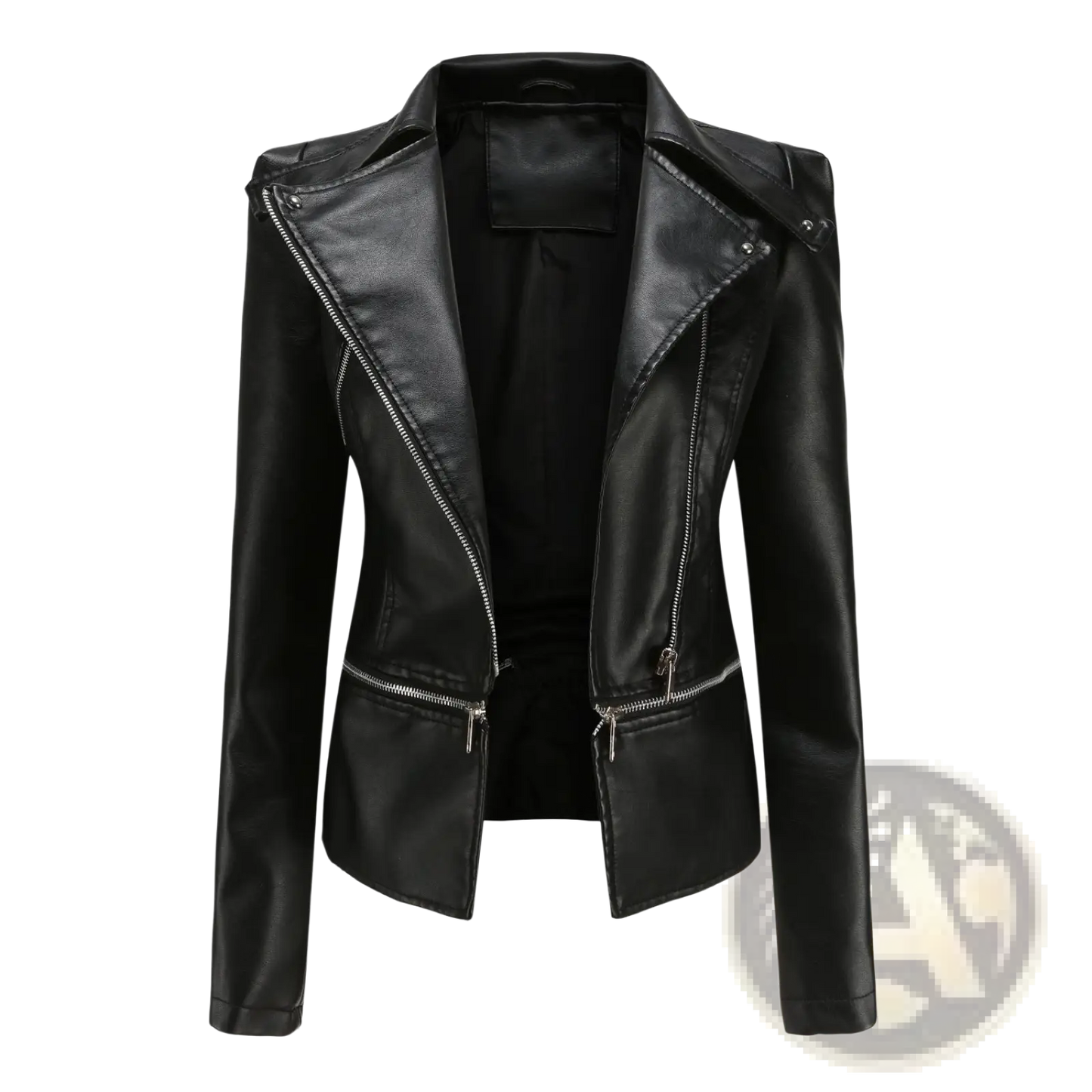 Faux Leather Motorcycle Jacket Slim Fit Biker Coat