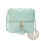 Faux Leather Tassel Crossbody Bag with Zipper Detail