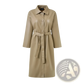 Faux Leather Trench Coat Belted Long Windbreaker Jacket