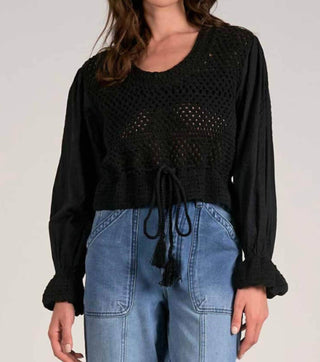 Elan - Blusa de fios mistos com manga 3/4