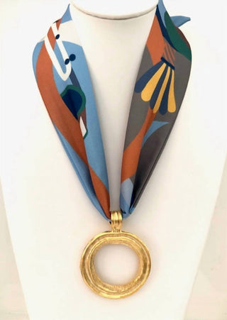 Knotty Bling - Women's Scarf Charm Necklace