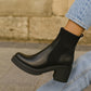 Everglades - Women's Leather & Knit Stretch Ankle Platform Boots