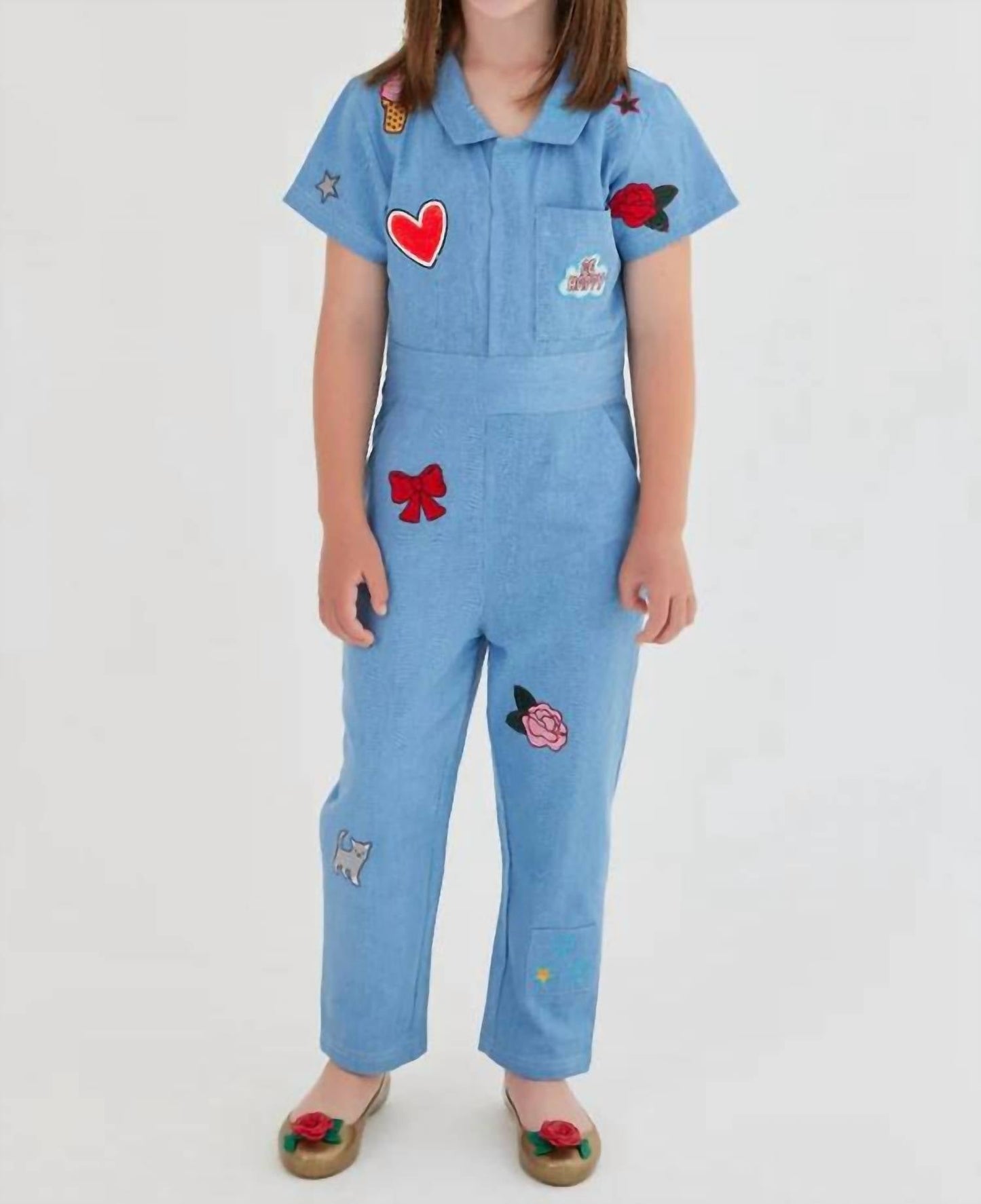 Sasha+Z - Denim Embroidered Jumpsuit