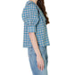 Ganni - SEERSUCKER V-NECK BLOUSE