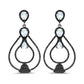 8.81 Carat Genuine Blue Topaz and Black Spinel .925 Sterling Silver Earrings