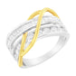 10K White and Yellow Gold 1 1/10 cttw Channel-Set Diamond Bypass Band Ring (J Color, I3 Clarity) - Size 7