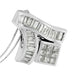 14K White Gold 1 7/8 cttw Princess and Baguette Cut Mixed Geometry Diamond Pendant Necklace (G-H, SI1-SI2)