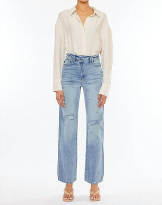 Kancan - Calça Jeans Reta e Larga dos Anos 90