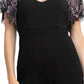 Aidan Mattox - Embellished Mesh Bodice Crepe Jumpsuit