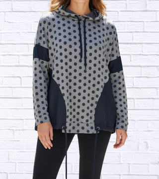 Kozan - Polka Dot Contrast Panel Hoodie