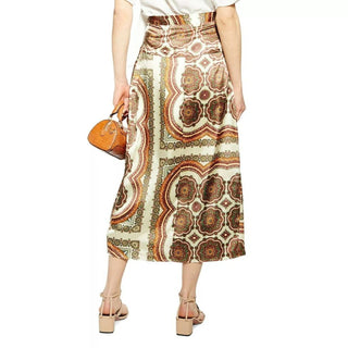 Topshop - Saia midi envolvente com estampa paisley e cetim enviesado