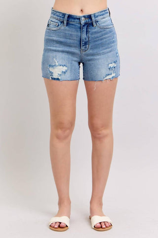 Judy Blue - Short Jeans Destroy com Detalhe de Cintura Alta