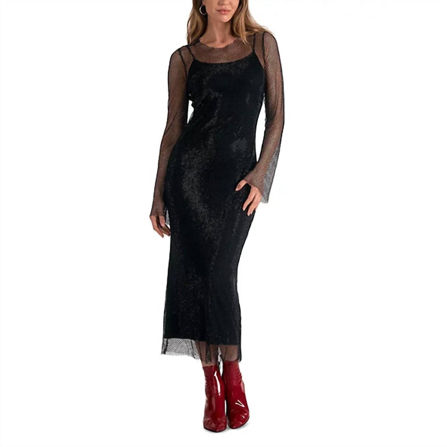 Elan - Slip Dress With Chain Overlay