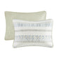 3 Piece Printed Microfiber Seersucker Quilt Set Taupe/Blue Full/Queen