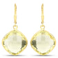 21.40 Carat Genuine Lemon Quartz .925 Sterling Silver Earrings