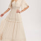 Bluivy - Elegant Lace Maxi Dress with Short Sleeves