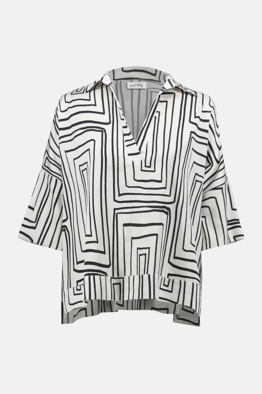 Joseph Ribkoff - Satin Geometric Print Boxy Top
