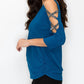 Perseption Concept - Rhinestone Cutout Sleeve Top