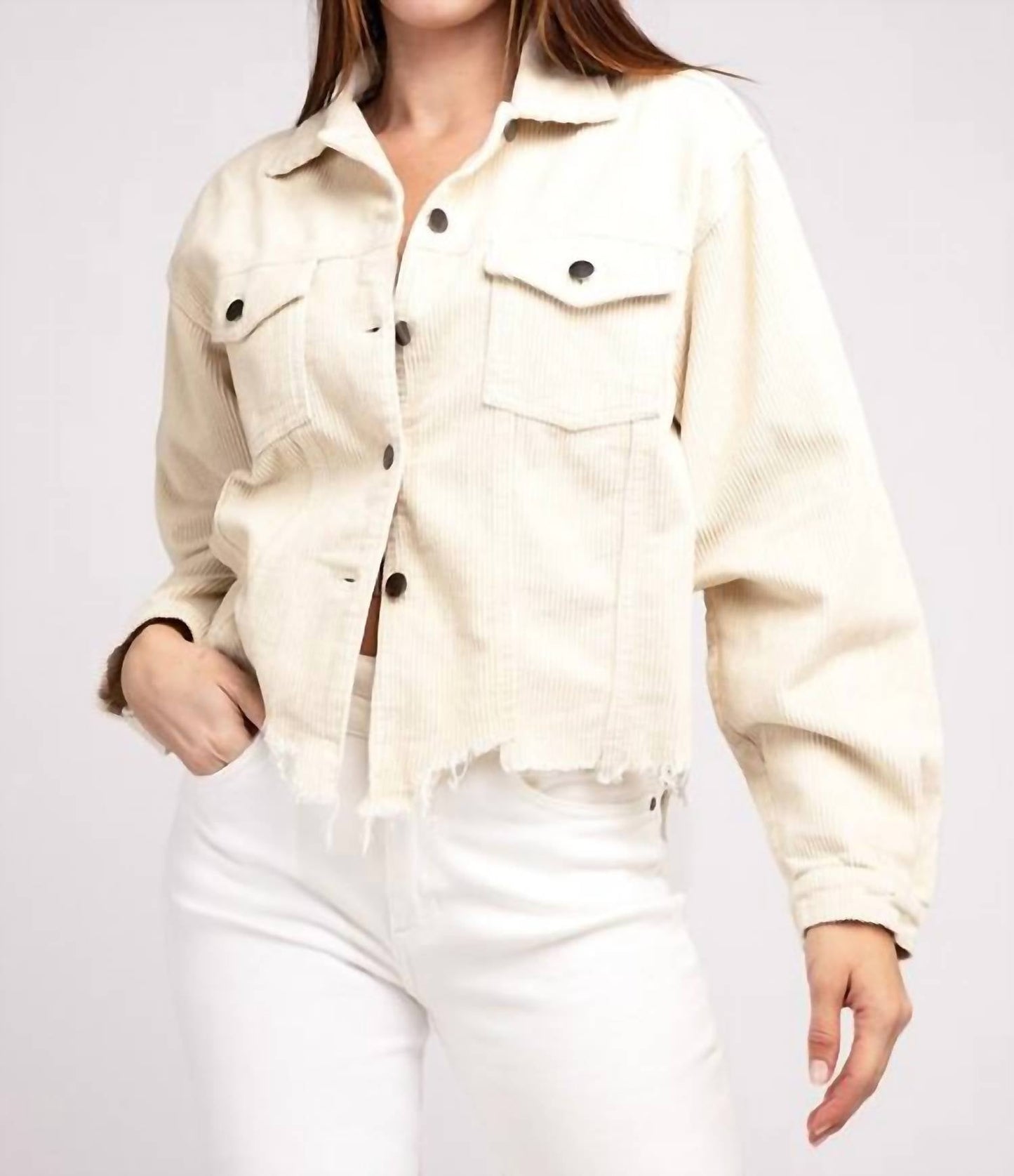 Pol - Oversized Ribbed Shacket