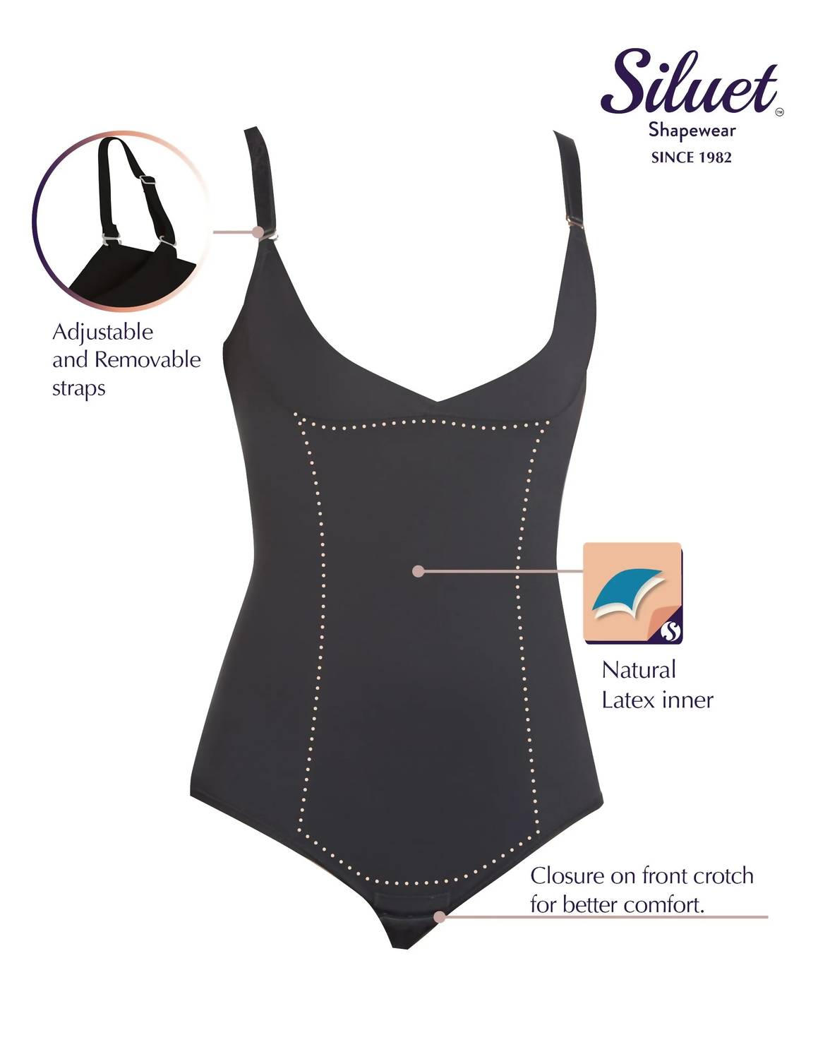 Siluets - Slimming Braless Classic Panty Body Shaper With Latex