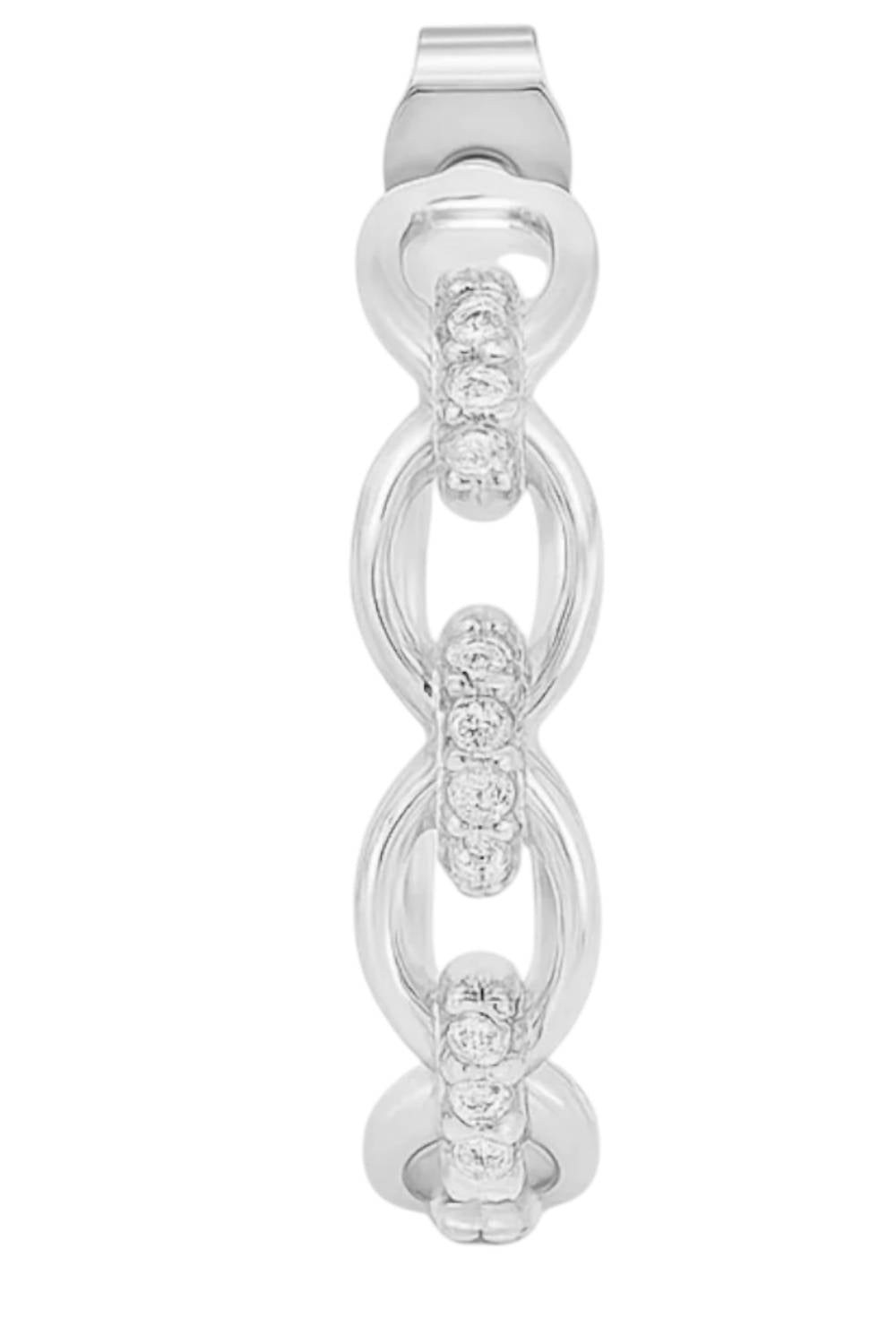 Allyanna Gifts - Women's Moissanite Oval Link Post Hoop Earrings