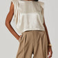 Astr - Isola Cream Silk Top